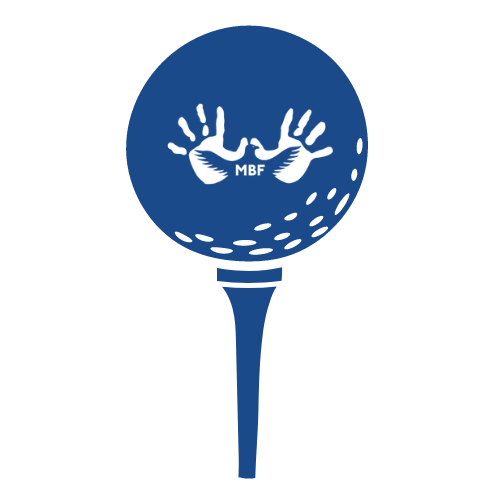 Golf ball and tee with Monique burr foundation emblem